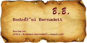 Bodzási Bernadett névjegykártya